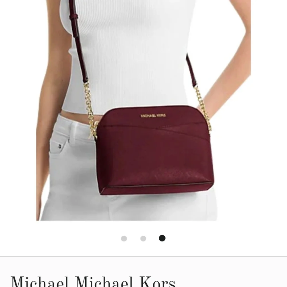 Michael Kors Set Travel Medium Burgundy maroon Dome Crossbody Bag & cardholder